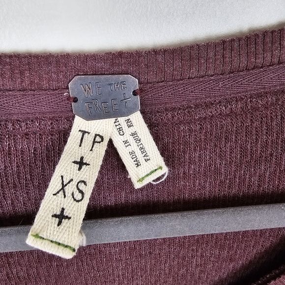 Free People Rainbow henley thermal top Wine - Picture 11 of 16